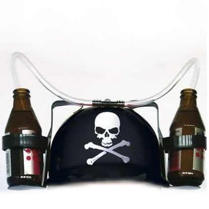 Relaxdays 802300 - Casco con pajitas y Soportes para Bebidas, diseño de Calavera, Color Negro