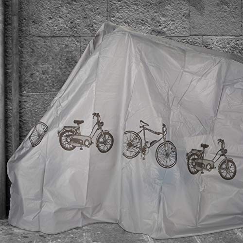 Relaxdays Funda para Bicicleta, Funda Protectora, Protección Solar, Cubierta, Polietileno, 200 x 115 cm, Gris