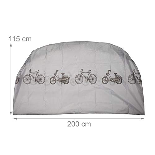 Relaxdays Funda para Bicicleta, Funda Protectora, Protección Solar, Cubierta, Polietileno, 200 x 115 cm, Gris