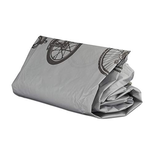 Relaxdays Funda para Bicicleta, Funda Protectora, Protección Solar, Cubierta, Polietileno, 200 x 115 cm, Gris