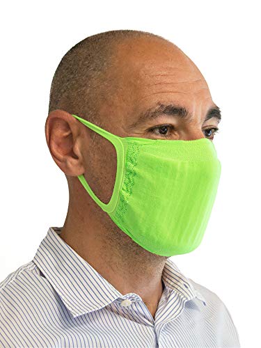 Relaxsan - Set 3 [Verde Fluo] Bandas filtrantes Rostro Boca Nariz Lavables Reutilizables absorbentes Tejido bacteriostático