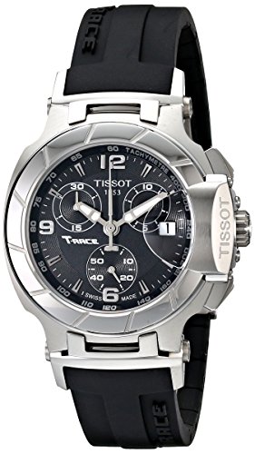 Reloj cronógrafo mujer Tissot T0482171705700, suizo, de 37 mm, banda de goma negra, caja de acero