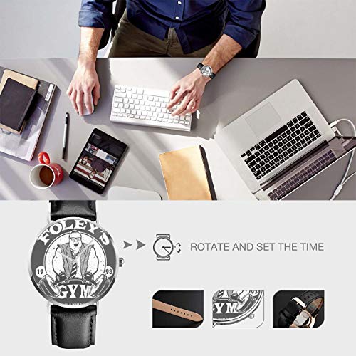 Reloj de Pulsera Unisex para Negocios, Casual, Mate, foleys, Gimnasio, por The River Saturday Night Live, de Cuarzo, con Correa de Piel Negra, para Hombres y Mujeres, colección Joven, Regalo