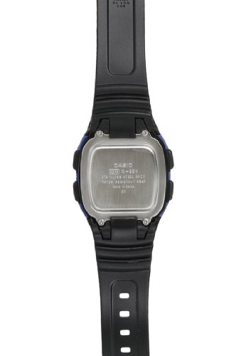 Reloj digital Casio W-96H-2AVDF, con luz, correa de plástico, esfera azul