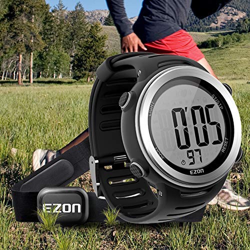 Reloj Digital Deportivo con cronómetro de Alarma de Monitor de frecuencia cardíaca para Correr al Aire Libre EZON (T007-FBA)