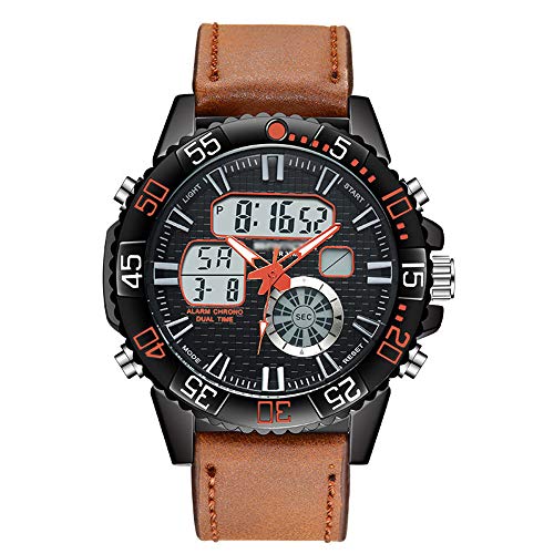 Reloj electrónico Deportivo Juvenil, Reloj Deportivo de Negocios con cinturón Impermeable para Hombres, Puntero + Pantalla Digital, Luminoso, con Calendario mensual y Semana B