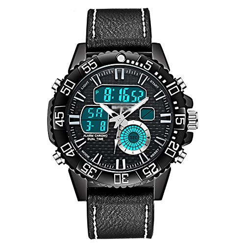 Reloj electrónico Deportivo Juvenil, Reloj Deportivo de Negocios con cinturón Impermeable para Hombres, Puntero + Pantalla Digital, Luminoso, con Calendario mensual y Semana E