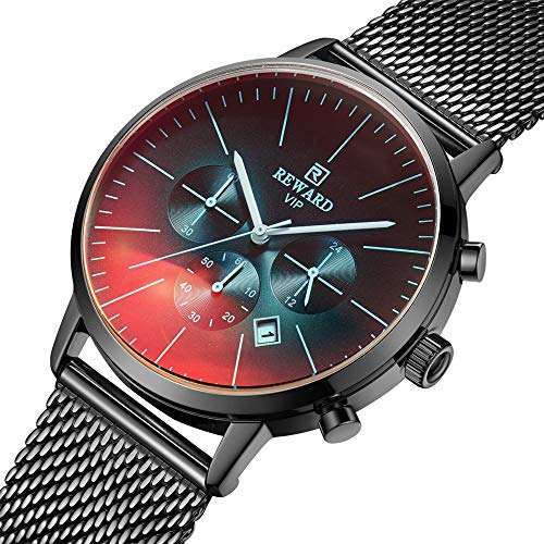 Relojes para Hombres Nuevo Relojde Cristal Brillante de Color de Moda Relojde cronógrafo de Marca Hombres Relojdeportivo de Acero Inoxidable Relojpara Hombres