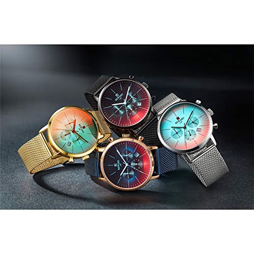 Relojes para Hombres Nuevo Relojde Cristal Brillante de Color de Moda Relojde cronógrafo de Marca Hombres Relojdeportivo de Acero Inoxidable Relojpara Hombres