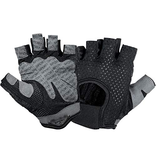 Remebe Guantes Gimnasio para Hombre y Mujer, Guantes de Fitness, Guantes de Entrenamiento, Gym Guantes Transpirable con Protección Completa de Muñeca y Palma para Levantamiento de Pesas (L)