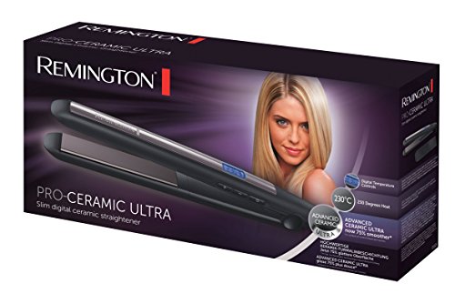 Remington Pro Ceramic Ultra S5505 - Plancha de Pelo, Cerámica Avanzada, Digital, Placas Extra Largas, Negro y Morado