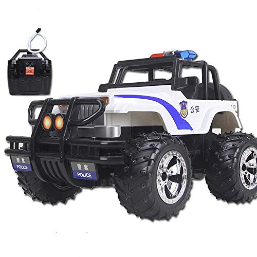 Remoto Monster Truck Control de Policía 2.4Ghz del coche del control de radio con la Policía Luces 01:12 RC Coches campo a través militar Camión Rock Crawler Buggy for los niños de juguete de regalo d