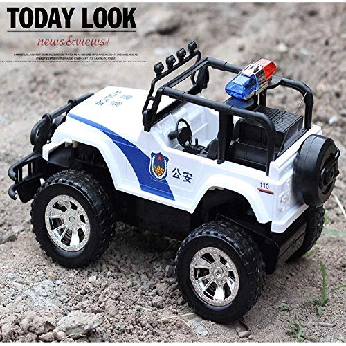 Remoto Monster Truck Control de Policía 2.4Ghz del coche del control de radio con la Policía Luces 01:12 RC Coches campo a través militar Camión Rock Crawler Buggy for los niños de juguete de regalo d