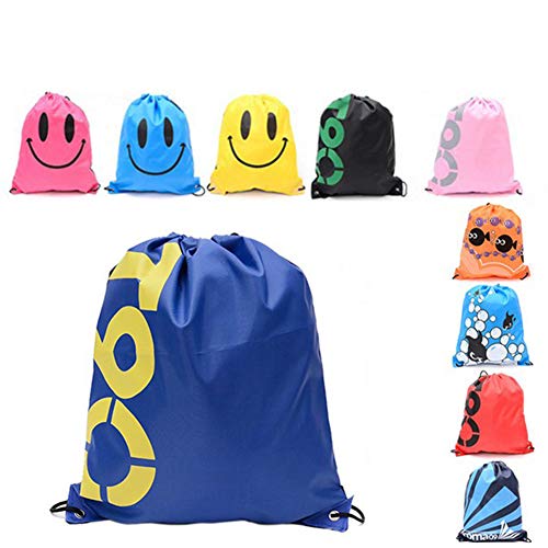 RENNICOCO Bolso con cordón Tote Kids Adultos Bolsa de Almacenamiento para Gimnasio Viajando con cordón Mochila Bolsa de Saco Presupuesto, Mochila Mochila