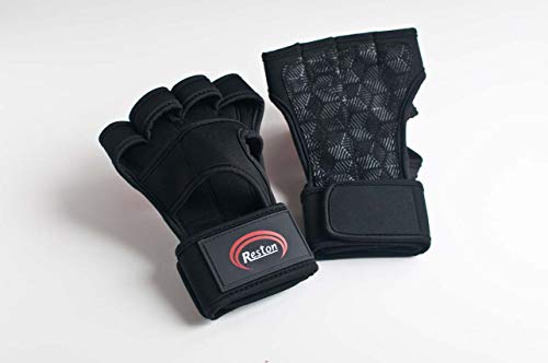 RESTON Calleras de Crossfit Antideslizantes, Gloves, Guantes con simetría interdigital, Ideales para Calistenia, Halterofilia, Levantamiento de Pesas, Dominadas, Fitness, Musculacion, Kettlebell