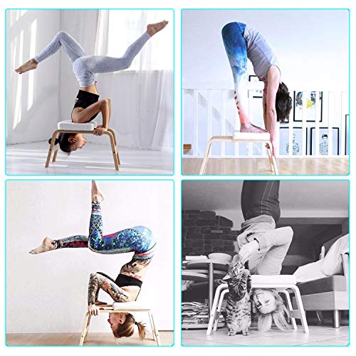Restrial Life Yoga Headstand Bench- Silla de Yoga de pie para la Familia, el Gimnasio - Almohadillas de Madera y PU - Alivie la Fatiga y desarrolle el Cuerpo