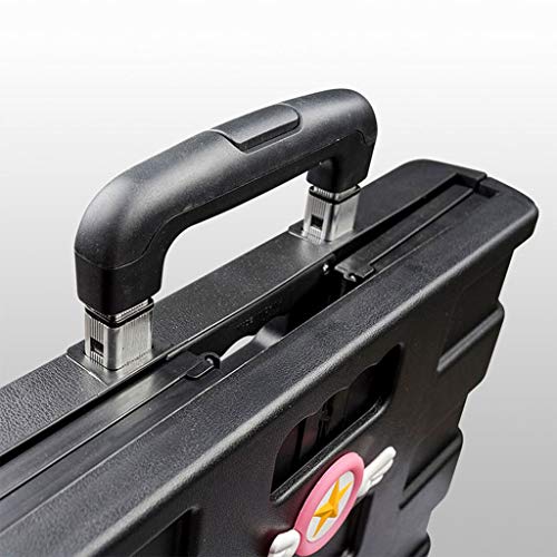 RESUXI Cesta Plegable móvil con la manija telescópica, Maletero Caja de Almacenamiento Duradero Heavy Duty plástica del Viaje de Compras Cambio de Oficina Maestro de Equipaje (Color : C)