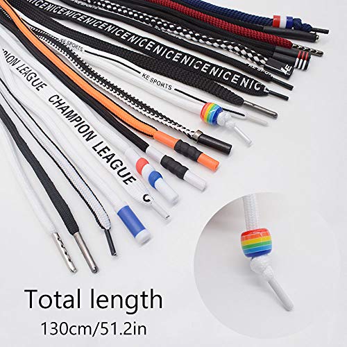 RETON 20 piezas cordones de repuesto, cuerda de cordón de algodón con 3 piezas de fácil flexible Threader Kit de herramientas para pantalones sudadera con capucha Scrubs chaquetas pantalones cortos