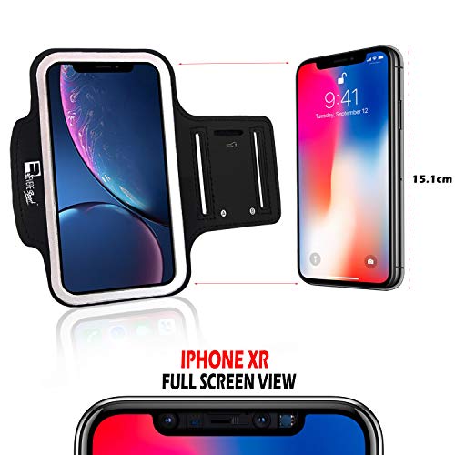 RevereSport Brazalete Deportivo iPhone XR. Antideslizante contra Sudor Armband para Correr, Fitness. Gimnasio, Ciclismo. Teléfono Funda de Ejercicio