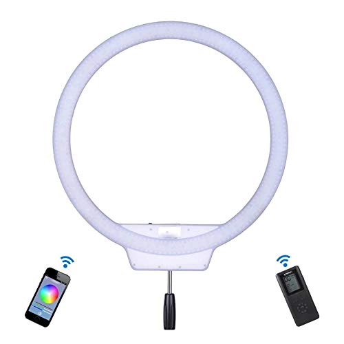 RGB LED de luz de vídeo Fotografía de vídeo de llamada Luz 5500K + RGB a todo color con el regulador remoto for selfie vídeo en directo Luz de Relleno de Fotografía ( Color : White , Size : One size )