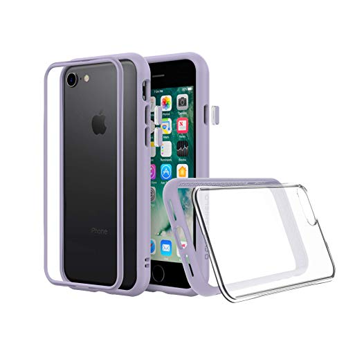 RhinoShield Funda Modular Compatible con [iPhone SE2 / SE (2020) / 8/7] | Mod NX - Carcasa Personalizable Protectora Resistente a Impactos - Bumper Lavanda con Placa Trasera Transparente