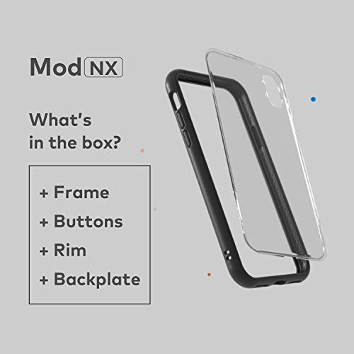 RhinoShield Funda Modular Compatible con [iPhone X] | Mod NX - Funda Protectora Resistente a Impactos - Compatible con Cargador inalámbrico - Bumper Amarillo con Placa Trasera Transparente.