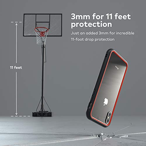 RhinoShield Funda Modular Compatible con [iPhone X] | Mod NX - Funda Protectora Resistente a Impactos - Compatible con Cargador inalámbrico - Bumper Amarillo con Placa Trasera Transparente.