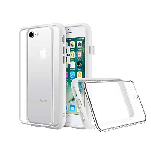 RhinoShield Funda Modular Compatible con [iPhone XS MAX] | Mod NX - Funda Protectora Resistente a Impactos - Compatible con Cargador inalámbrico - Bumper Blanco con Placa Trasera Transparente