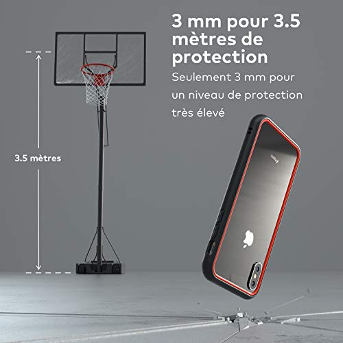 RhinoShield Funda Modular Compatible con [iPhone XS MAX] | Mod NX - Funda Protectora Resistente a Impactos - Compatible con Cargador inalámbrico - Bumper Blanco con Placa Trasera Transparente