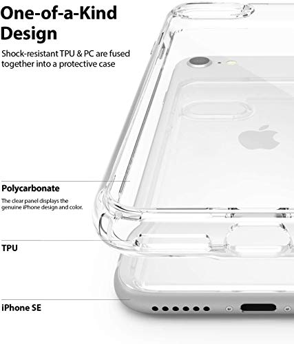 Ringke Fusion Diseñado para Funda Apple iPhone SE 2020, Carcasa iPhone 8 (4.7") Protección Resistente Impactos TPU + PC Funda para iPhone SE 2020, iPhone 8 - Clear