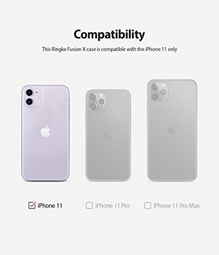 Ringke Fusion-X Diseñado para Funda Apple iPhone 11, Transparente al Dorso Carcasa iPhone 11 6.1" Protección Resistente Impactos TPU + PC Funda para iPhone 11 2019 - Black