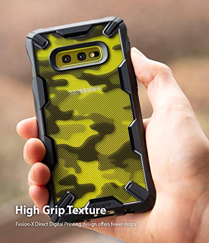 Ringke Fusion X Diseño DDP Compatible con Funda Galaxy S10e Semi-Opaco PC Parte Posterior con TPU Bumper Elegante Proteccion Cover para Galaxy S10e (2019) - Camo Black