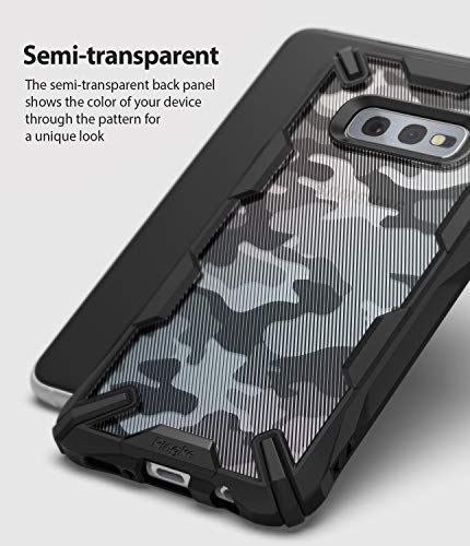 Ringke Fusion X Diseño DDP Compatible con Funda Galaxy S10e Semi-Opaco PC Parte Posterior con TPU Bumper Elegante Proteccion Cover para Galaxy S10e (2019) - Camo Black