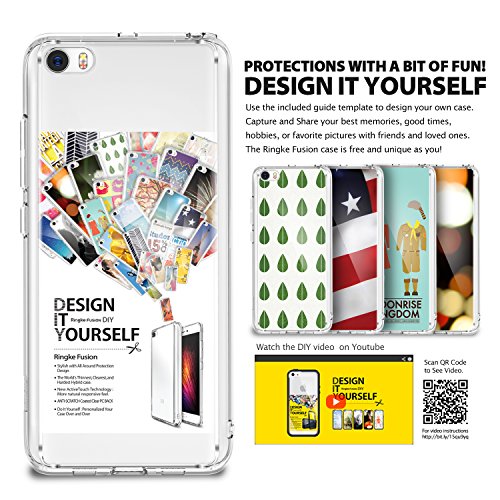 Ringke Xiaomi Mi 5 Case Funda, [Fusion] Crystal Clear PC Back TPU Bumper [Drop Protection/Shock Absorption Technology][Attached Dust Cap] For Xaomi MI 5 - Clear