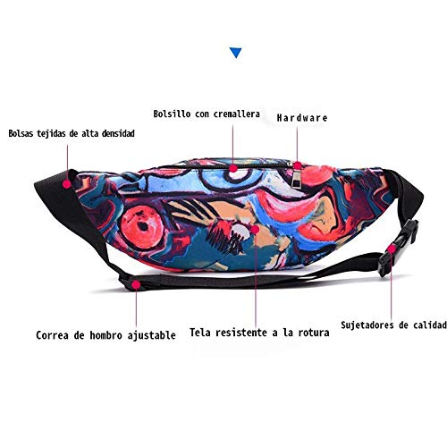 Riñonera Pintada Pintada Tendencia de Moda Bolso de Pecho Multifuncional Bolso de   Cintura Deportivo al Aire Libre 36 * 13 púrpura