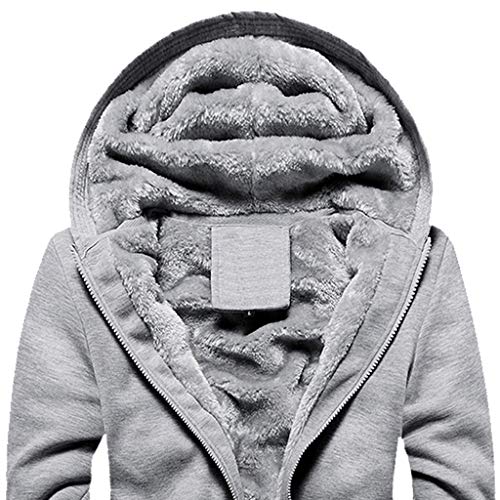 riou Chaqueta con Capucha Forro Polar Sudadera con Capucha Hombres de Manga Larga Hoodie Casual Abrigo Otoño-Invierno Chandal Arriba Tops