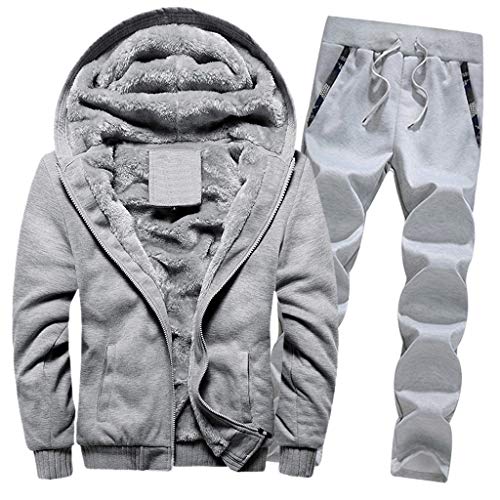 riou Chaqueta con Capucha Forro Polar Sudadera con Capucha Hombres de Manga Larga Hoodie Casual Abrigo Otoño-Invierno Chandal Arriba Tops