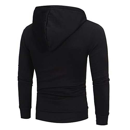 riou Sudadera con Capucha de Cremallera de Manga Larga Slim Fit para Hombre con Blusa Outwear de Bolsillo Chaqueta Irregular de la Personalidad