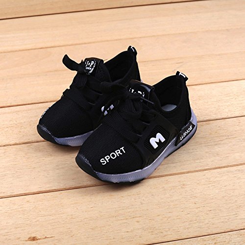 Riou Zapatos LED Niños Niñas 7 Color Zapatillas Deportivas Unisex Zapatillas de Correr Transpirables Antideslizante Zapatillas Ligeras Chicos Chicas Zapatos Calzado