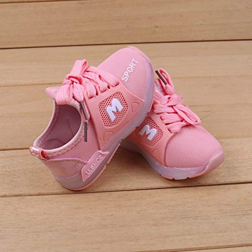 Riou Zapatos LED Niños Niñas 7 Color Zapatillas Deportivas Unisex Zapatillas de Correr Transpirables Antideslizante Zapatillas Ligeras Chicos Chicas Zapatos Calzado