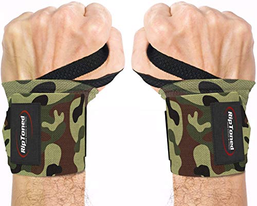 Rip Toned Wrist Wraps by Muñequeras - 18" Professional Grade with Thumb Loops - Wrist Support Braces for Men & Women - Weight Lifting, Crossfit, Powerlifting, Strength Training