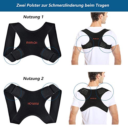 RIRGI Corrector de Postura, Cinturón Postura Corrección Lumbar Apoyo para Hombres y Mujer, Corrector de Postura para Espalda, Ajustable y Cómoda (M)