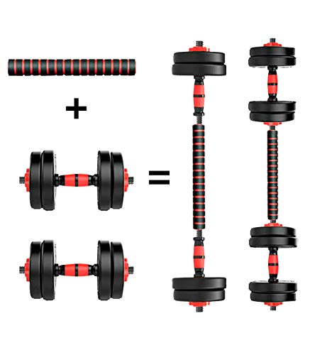 Riscko Wonduu Juego De Mancuernas 2 En 1 con Barra Ajustable Peso Total 10 Kg - 15 Kg - 20 Kg - 25 Kg - 30 Kg - 40 Kg Y 50kg 15