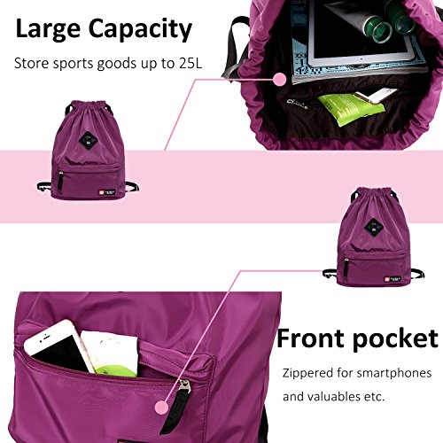 Risefit - Mochila Impermeable Casual de Cuerda,Bolsa Plegable de Tela, Bolsa Casual y de Aptitude,Mujer/Hombre, para Aire Libre, Viajes, Escuela,Gym,Yoga,natación，Camping