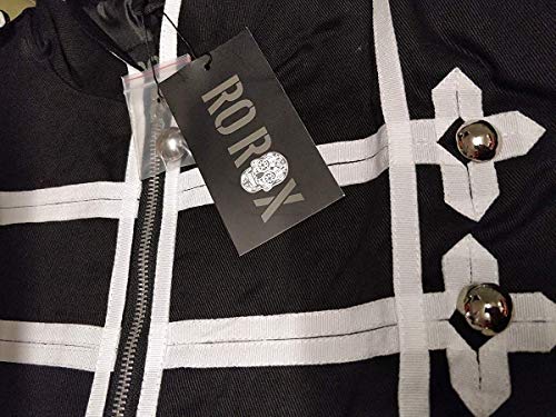 Ro Rox Chaqueta Ajustada de Desfile Militar Punk Percusionista - Negro & Blanco (para Hombres L)