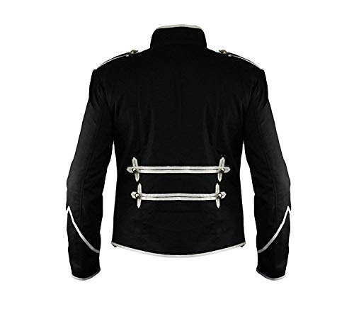 Ro Rox Chaqueta Ajustada de Desfile Militar Punk Percusionista - Negro & Blanco (para Hombres L)