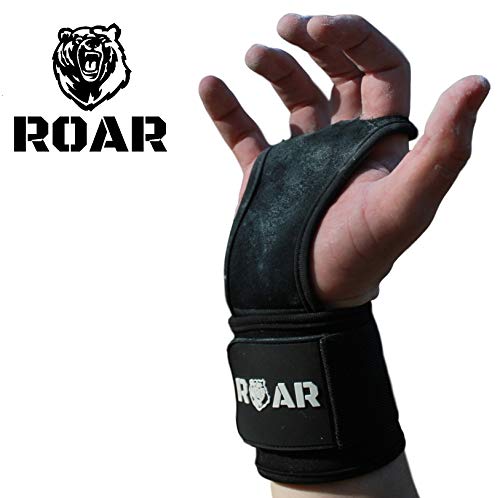 Roar® Calleras para Crossfit Hombre, Calleras Crossfit Mujer, Guantillas Gimnasio, Calleras Gimnasia artistica, Crossfit Hand Grips, Callera Calistenia,Cuero Sintético, Grip Gloves, Cayeras (M)