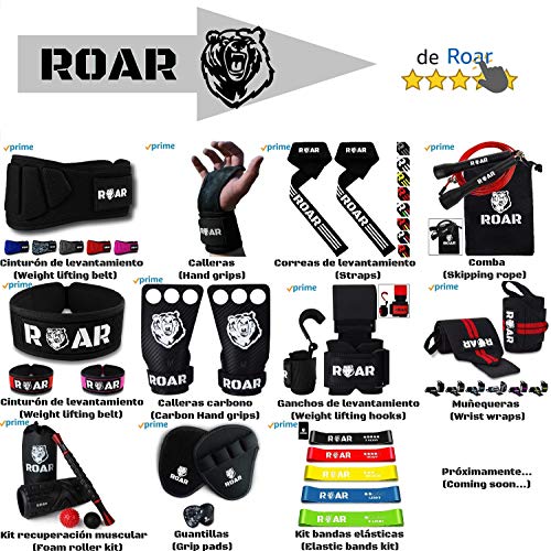 Roar® Cinturón Lumbar Gimnasio, Cinturon Gimnasio Hombre y Mujer, Cinturon Halterofilia, Powerlifting, Crossfit, Levantamiento Peso, Musculacion, Cinturon Gym Hombre, Cinturon Pesas (Rosa, M)