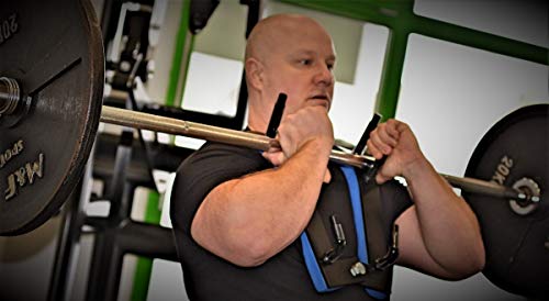 Robert Baraban Zercher Harness Large, Front Squat Harness Front Squat Front Kniebeugen Trainingsgerät para Strongman, Powerlifter, Bodybuilder, gris y azul