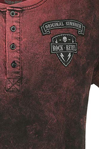 Rock Rebel by EMP Back For More Hombre Camiseta Rojo S, 100% algodón, Patches Regular